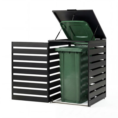 Aluminum Alloy Garbage Bin Storage Shed,  Outdoor Trash Can Hider For Garden, Yard, Lawn