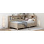 Lit de jour simple en bois avec tablettes de rangement et 3 tiroirs-707841995