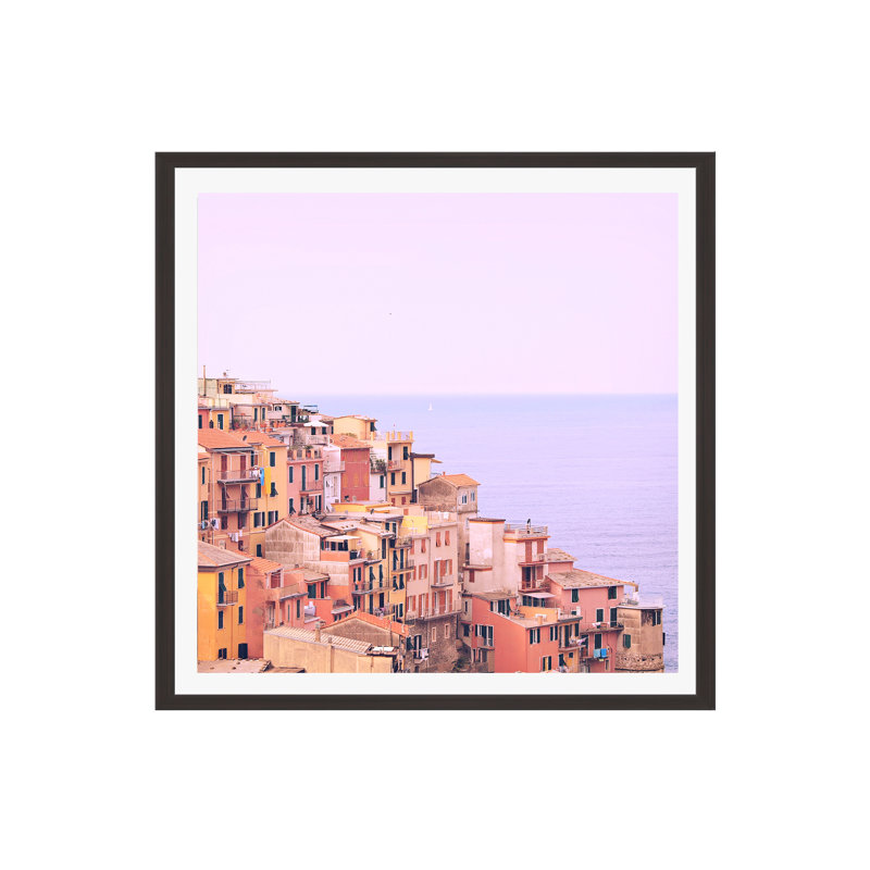 Dreamy Cinque Terre by Happee Monkee, No, Espresso Floater Framed, 36" H x 36" W x 2" D