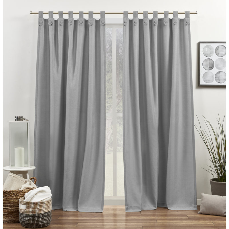 Rideaux/voilages semi-transparents en polyester Jianyu, Gris clair, l 54 po x L 96 po