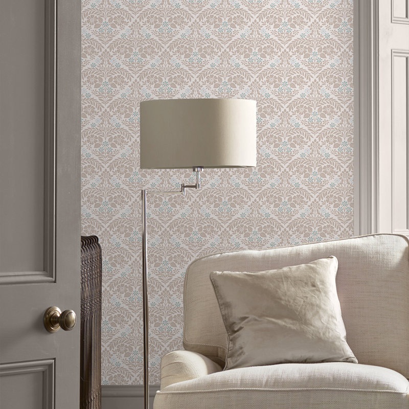 Laura Ashley Margam, papier peint, Gris colombe