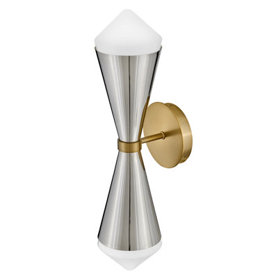2 Light Steel Dimmable Armed Sconce
