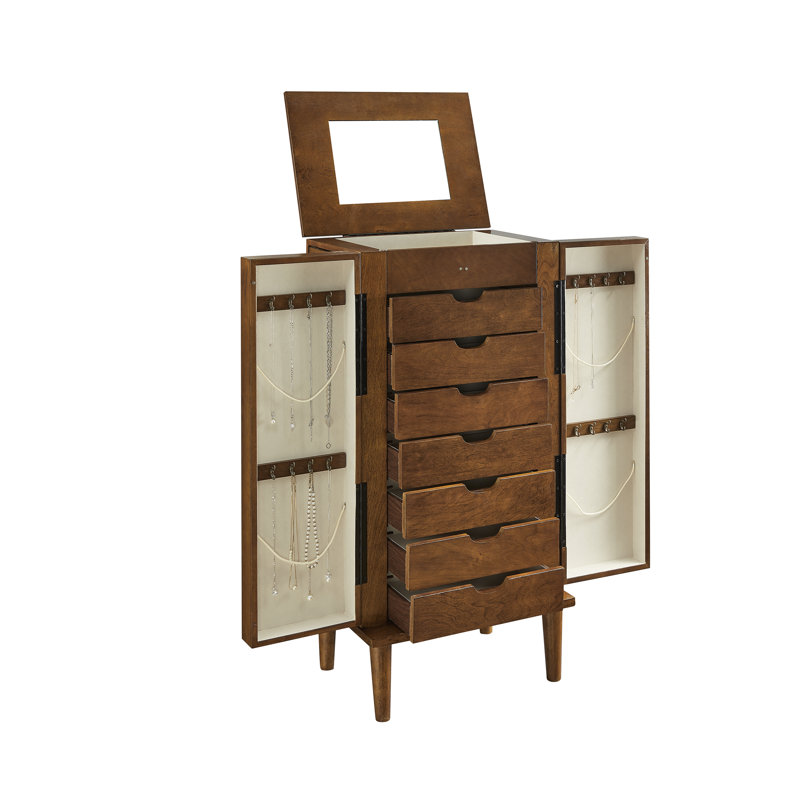 Naithan 18'' Wide Freestanding Jewelry Armoire, Brown