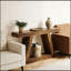 Table de canapé vintage à deux niveaux avec rangement, console, table d'appoint de style campagnard rustique et grand espace de rangement
