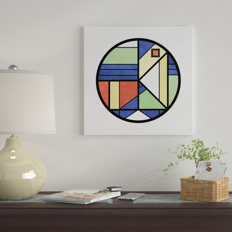 «Urban Circle», reproduction d'impression sur toile tendue, H 18 po x l 18 po x P 1,5 po, Toile avec cadre noir, Pas de tapis