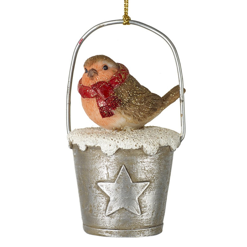 Hanging Bucket with Bird