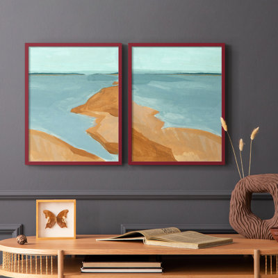 «Out on the Sandbar I», reproduction encadrée de qualité supérieure - prête à être accrochée - aucun clou requis - aucun clou requis