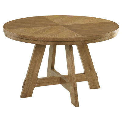 Quinnes Brown Oak Round 54-inch Wood Dining Table