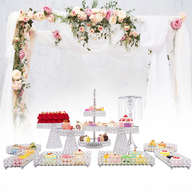 11 pièces de présentoir de décoration de gâteau en cristal élégant pour les célébrations