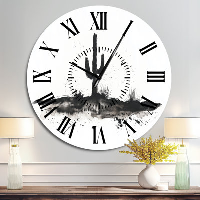 Horloge murale Cactus Silhouette Minimalist - Southwestern