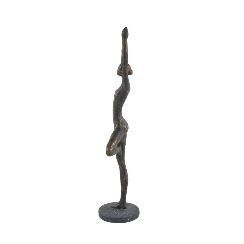 Polystone Yoga Brass Decorative Sculpture