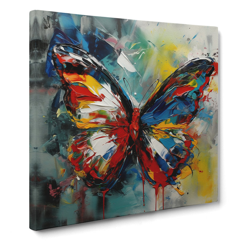 Butterfly Abstract Expressionism - Wrapped Canvas, 50cm H x 50cm W x 3cm D
