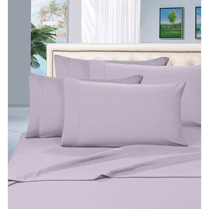 Elegant Comfort Luxurious 1500 Premium Hotel Quality Microfiber Three Line Embroidered Softest Bed Sheet Set, Wrinkle and Fade Resistant