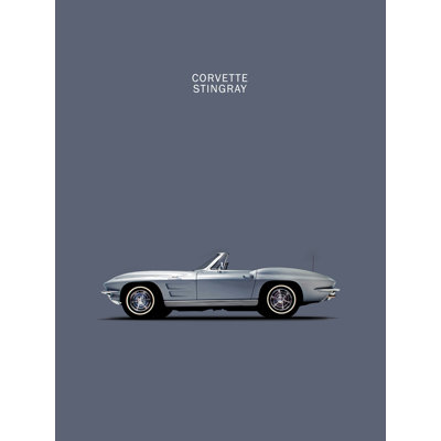 Corvette - gris, impression sur toile tendue
