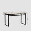Table de salle à manger rectangulaire moderne en verre 51 po avec plateau en verre trempé et pieds en métal 51 po-1982865693