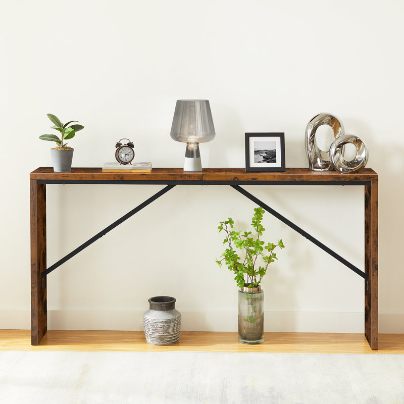 Console Ademara, Brun rustique, 31.5" H x 62.2" W x 9.1" D