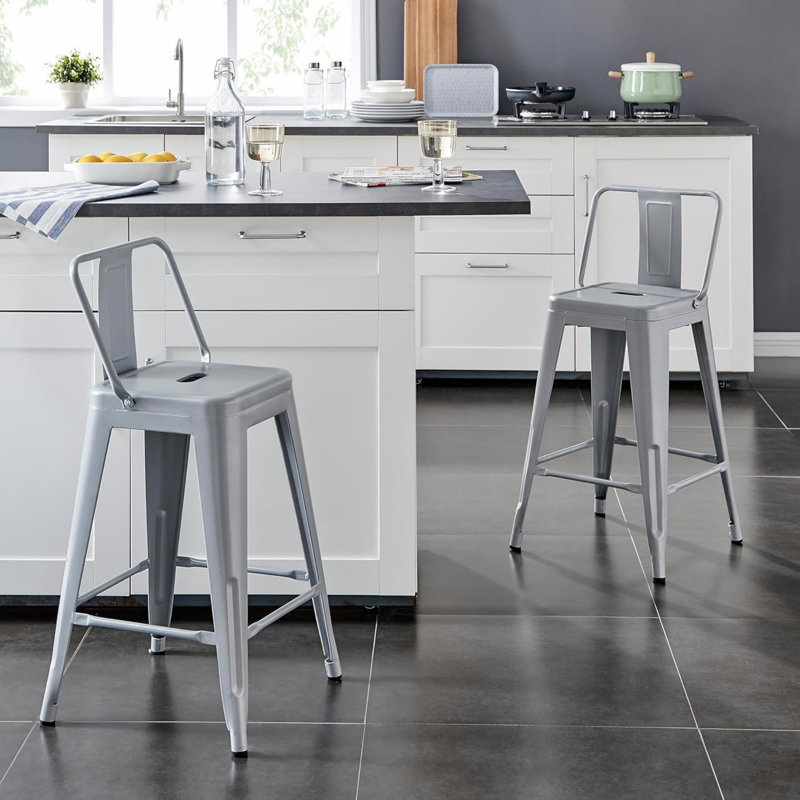 Tabourets de bar modernes et modernes, Gris