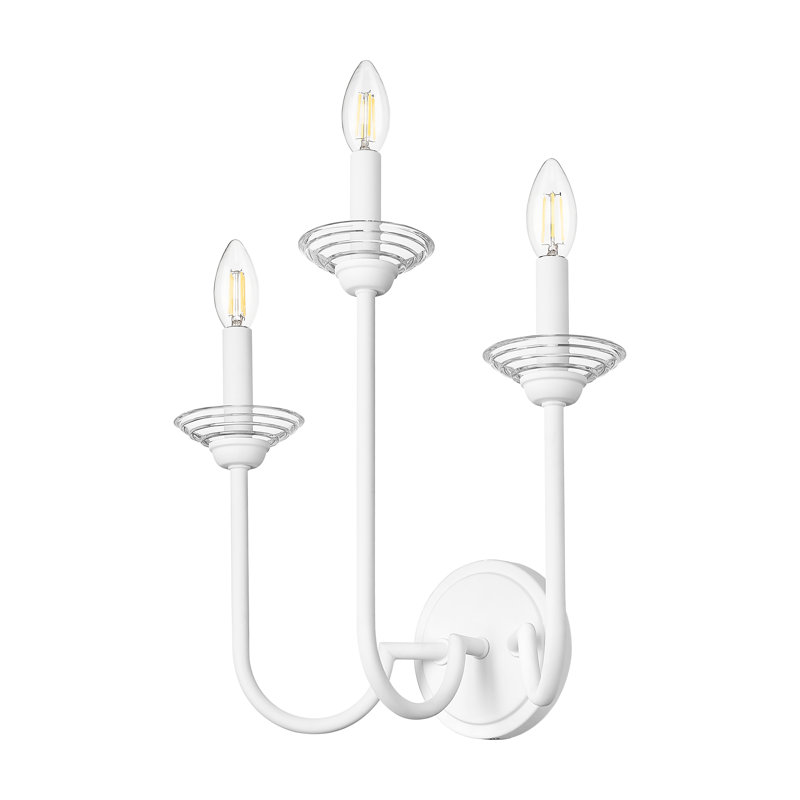 Burgett Textured Wall Sconce, 16.25" H x 15" W x 8" D, 3 Lights, Textured White