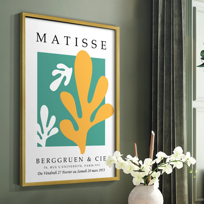 Matisse CDL XXIV, reproduction encadrée - bois massif, Or, H 10 po x l 8 po