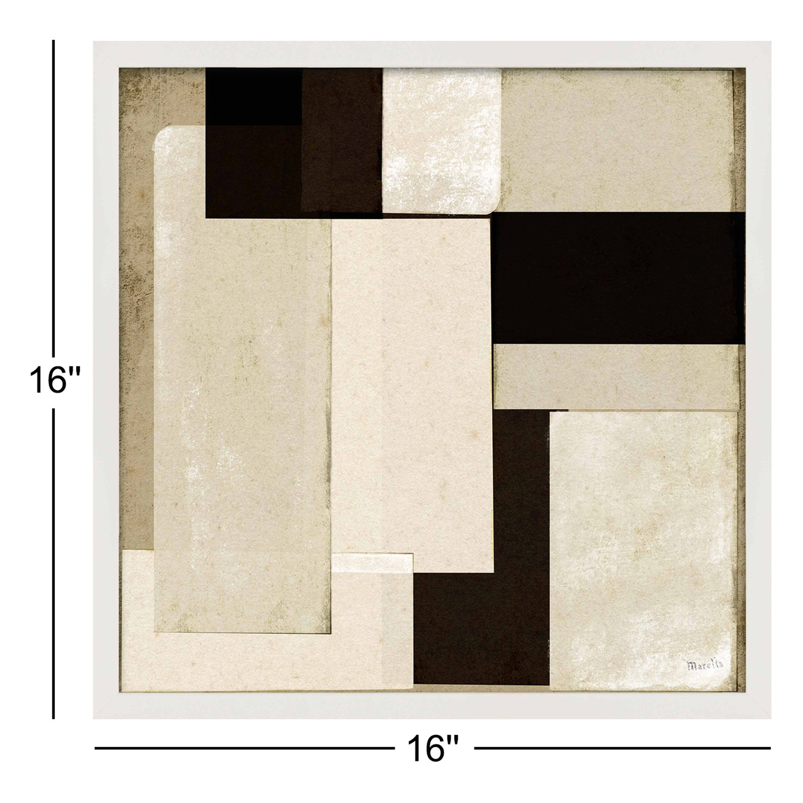 City Scape 6 Print by Marco Marella, Framed Print Paper without Mat, 16" H x 16" W, White