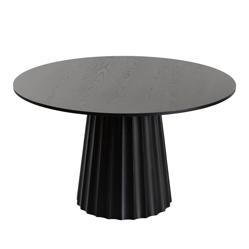Table de salle à manger en bois massif, H 30 po x L 46 po x l 46 po, Noir, noir, noir, noir