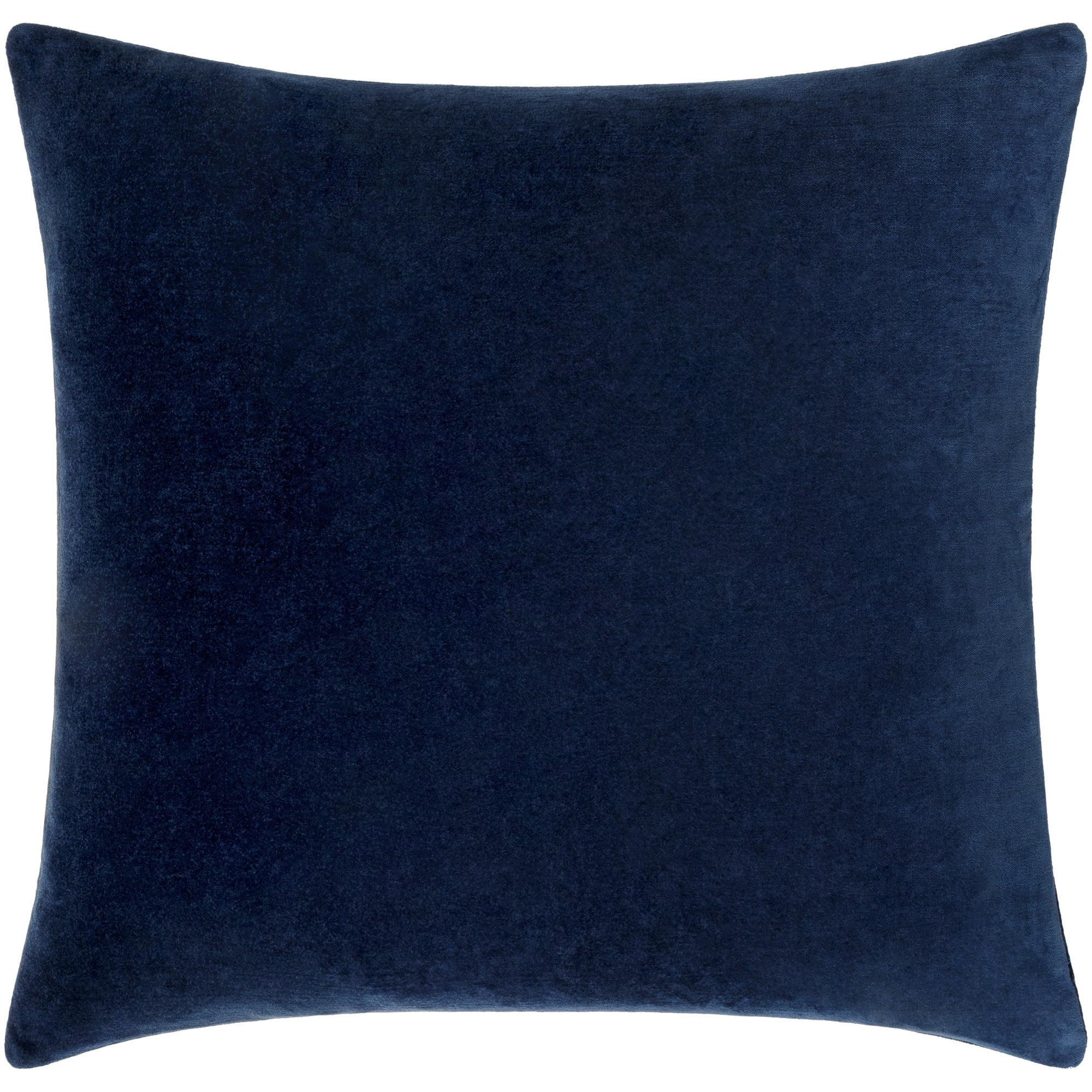 Denny Cotton Throw Square Pillow, Navy Blue, Down, 20"H x 20"W