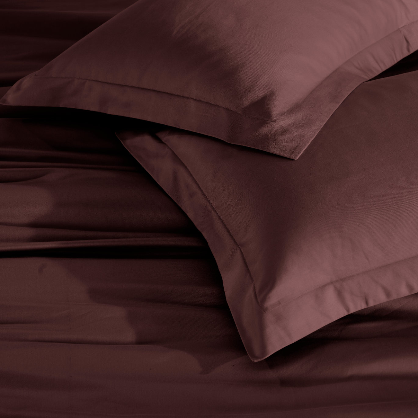 Egyptian Cotton Duvet Cover Set, Plum, King/California King Duvet Cover + 2 King Shams