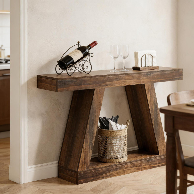 Table de canapé, console, table d'appoint à deux niveaux Vintage
