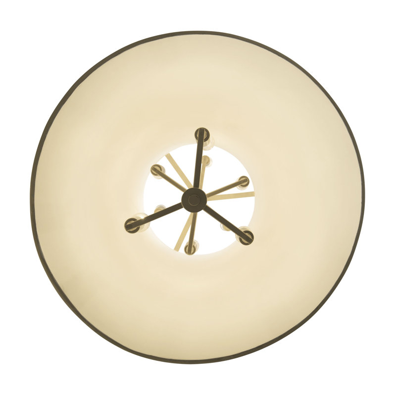 Luminaire suspendu 9 lumières Coco, Blanc mat, Blanc mat / or français