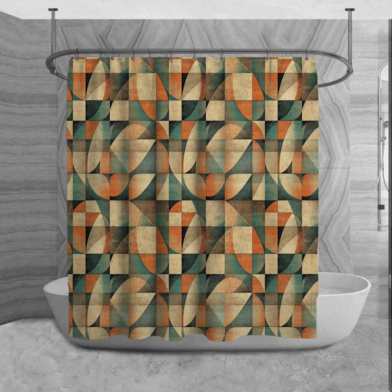 Psychedelic Shower Curtain Hippie Bathroom Decor Beige, H 73 po x l 70 po