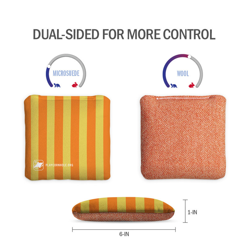 Sacs de plage souples à motif cornhole Beach Stripes, Orange