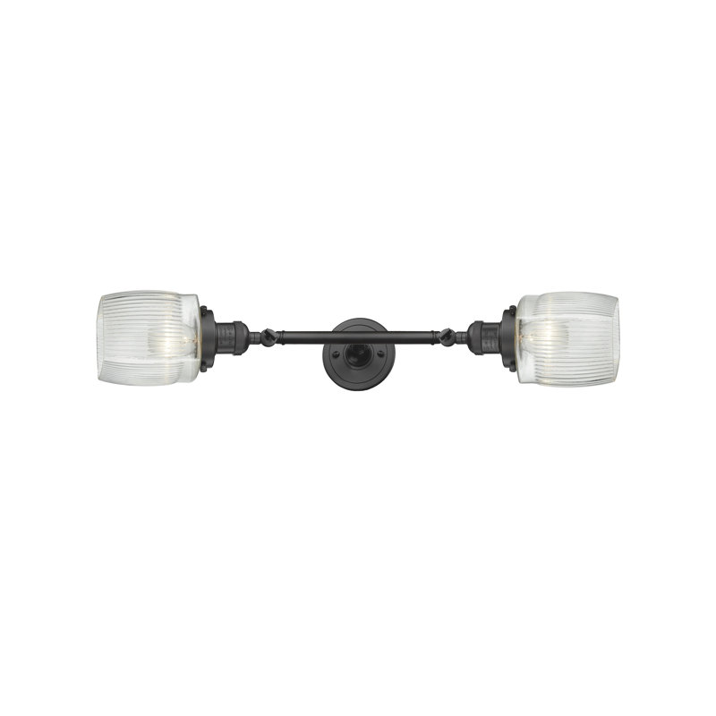 Bonneau 2 - Light Dimmable Vanity Light, Clear Halophane, Incandescent, Black Antique Brass