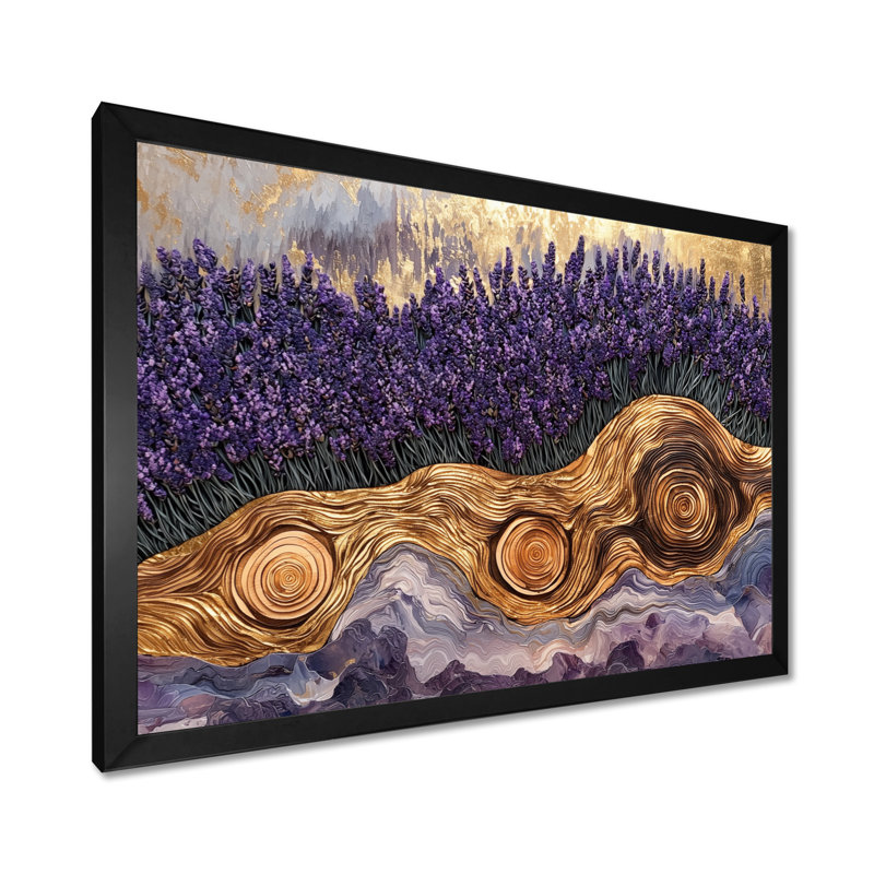 Jahmeer - Floral Large Wall Art, H 12 po x l 20 po, Reproduction encadrée d'une seule photo sans pass, Noir, noir, noir, noir