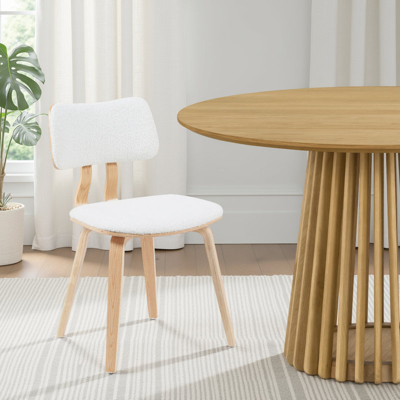 Cheer 46 cm H Upholstered Dining Chair, White