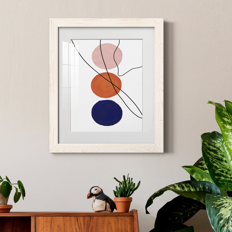 Millenium Geo Abstract - peinture encadrée, Papier encadré blanc, H 20 po x l 17 po x P 1,5 po