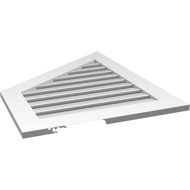 Half Peaked Left Surface Mount Signature Urethane Functional Gable Vent 8/12 Pitch Primed Tan, 36" H x 28" W x 1" D
