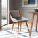 Almar Mid-Century Upholstered Dining Chair in Walnut Finish with Open Lower Back