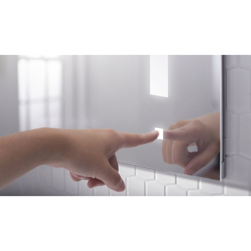 AiO Recessed Frameless Medicine Cabinet with 3 Adjustable Shelves and LED Lighting, 29.25" H x 29.25" W x 4" D, Warm White