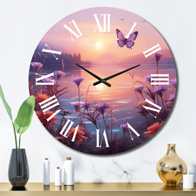 Horloge murale rose