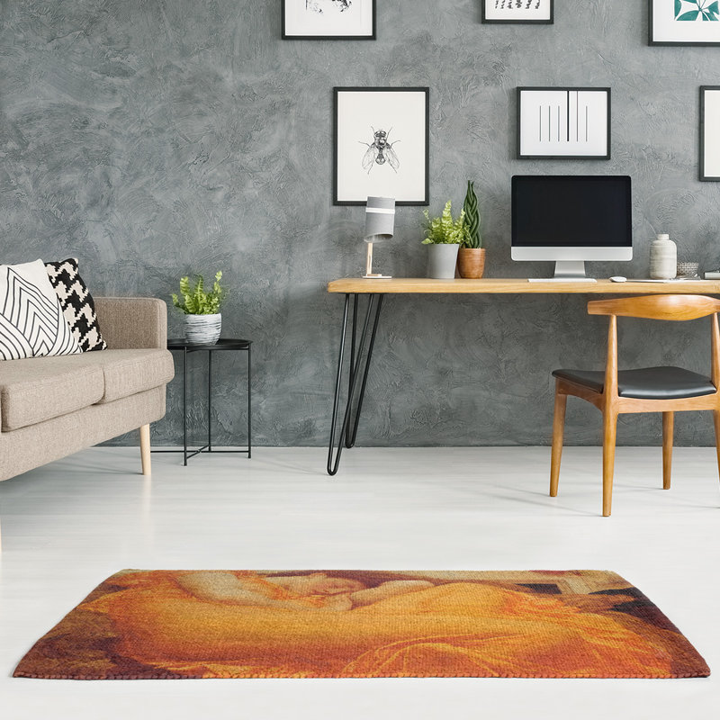 Tapis orange/brun flamme juin, Rectangle 3 pi x 5 pi