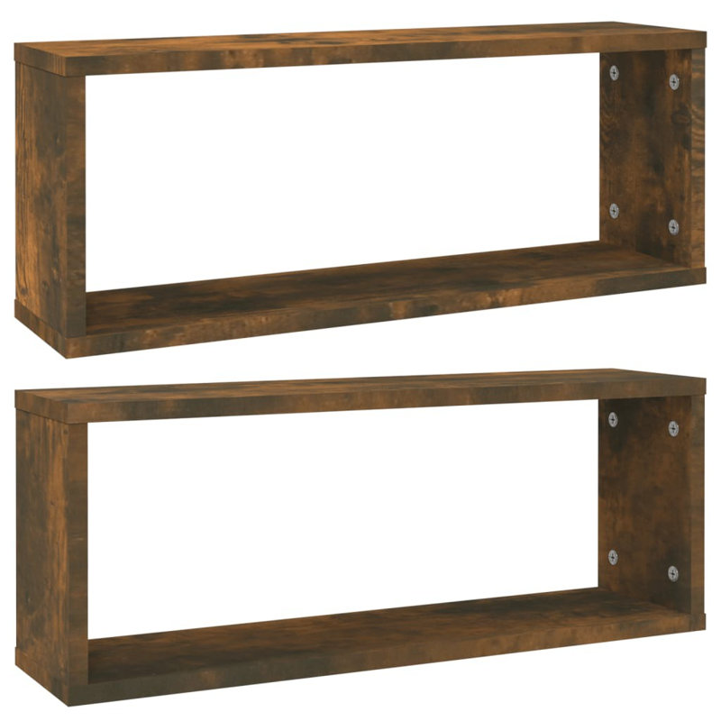 Losey 2 Piece Square, 60 x 15 x 23 Cm, Smoked Oak