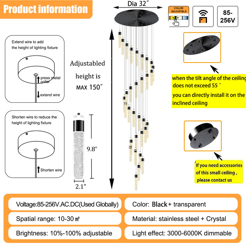 Valaya 32 - Light LED Cluster Pendant