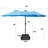 Extra Shade Rectangular Patio Umbrella With And Stand - Blue Convenient Crank Stability