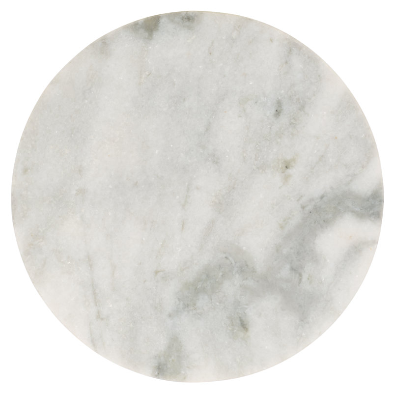 Devlin Marble Drink Table, White