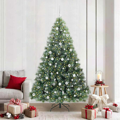  Artificial Christmas Tree with 300 LEDs Green PE and PVC