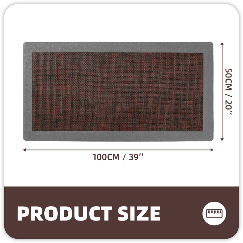 Tapis anti-fatigue Deeana, Rouge, Tapis de couloir 1 pi 5 po x 3 pi 3 po