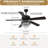 52In Ceiling Fan Light With Remote Control