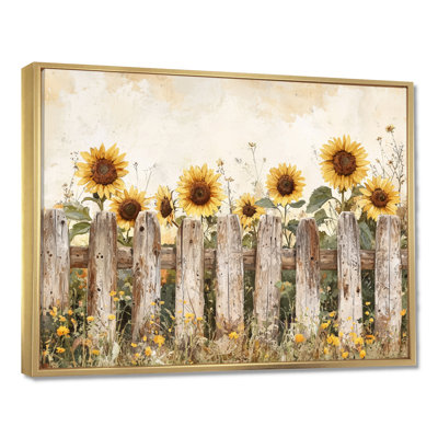 Dorathea tournesols le long de la clôture de la ferme II - tournesols, art mural