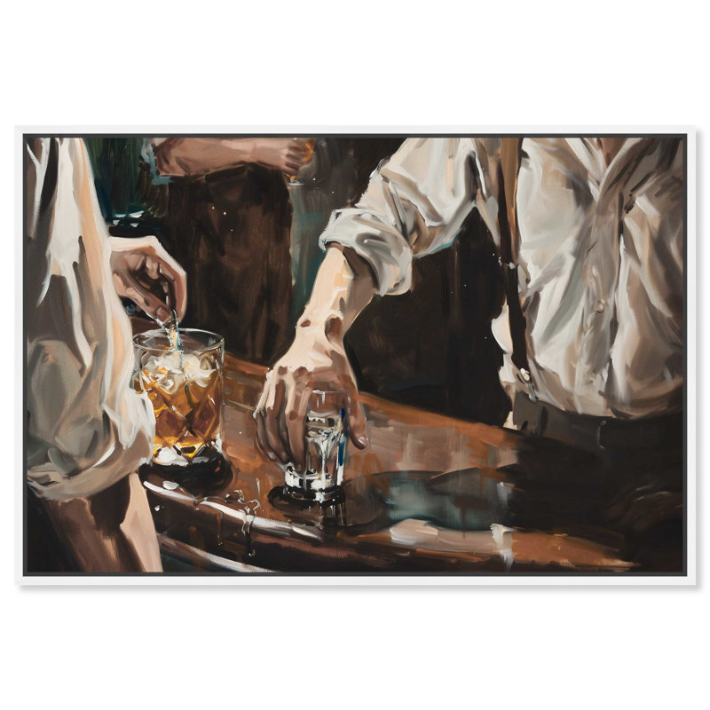 Notoriart Together For Drinks, Cadre blanc, H 25 po x l 37 po x P 1,8 po