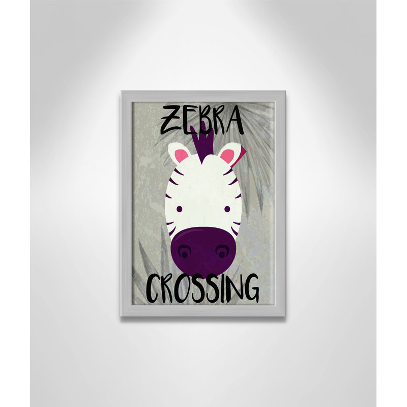 Impression sur papier Zebra Crossing, H 14 po x l 10 po x P 1,18 po, Encadré de boîte argent